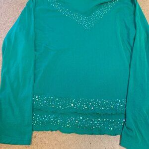 Women's  Size L Relativity Green Dress Blouse
